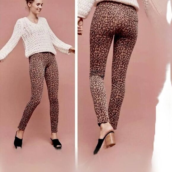 Pilcro the Letterpress Anthropologie 26 Serif corduroy skinny pants tan mid rise - Picture 1 of 10